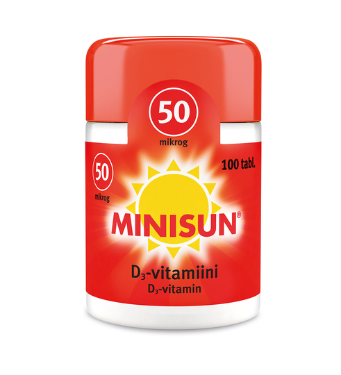 Minisun D-Vitamiini 50 mikrog 100 purutabl