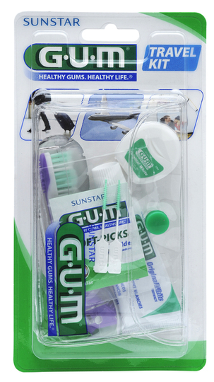 Gum Original white travel kit 1 kpl harja,tahna,lanka,soft picks