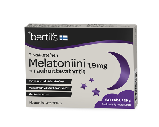 bertils Melatoniini 1,9 mg + yrtit 60 tabl