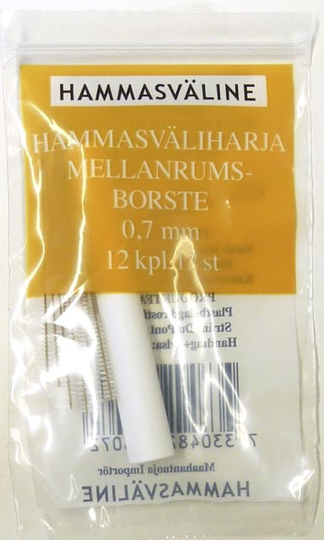 Doft hammasväliharja 0.7 mm keltainen 12 kpl