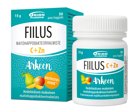 Fiilus Arkeen C+Zn hedelmäinen 30 purutabl