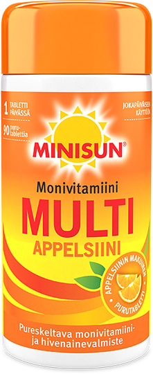 Minisun Monivitamiini Multi appelsiini 90 tabl