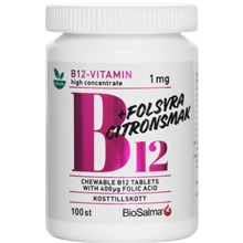 B12-vitamin 1mg + folsyra 100 kapselia