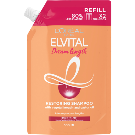 Loreal Paris Elvital Dream Length Shampoo Refill Pouch 500 ml