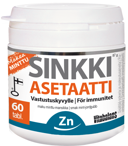 Sinkki asetaatti 60 tabl