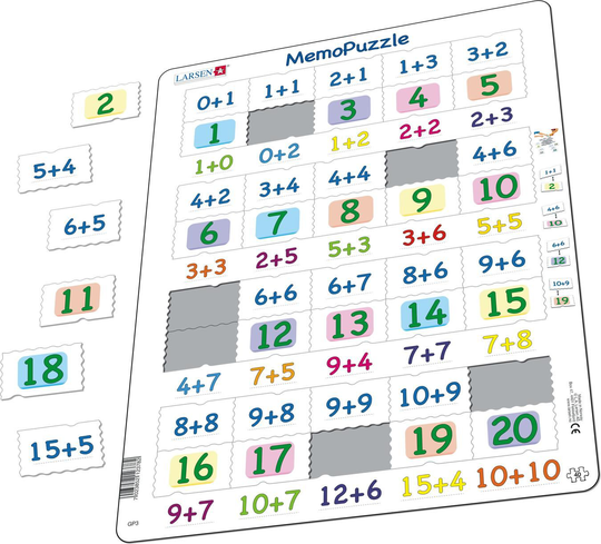Larsen Yhteenlaskut 0-20 Muistipeli/Palapeli 40