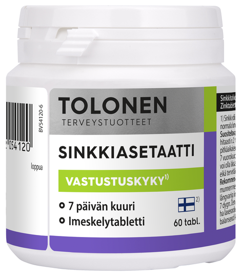 Tolonen sinkkiasetaatti 60 tabl