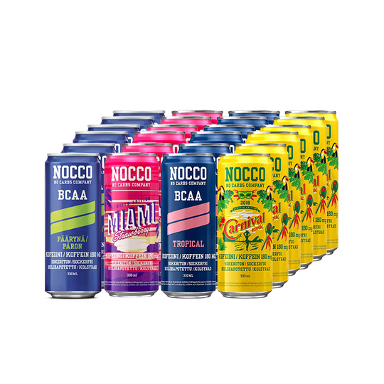 24 x NOCCO BCAA, 330 ml, Eri makuja