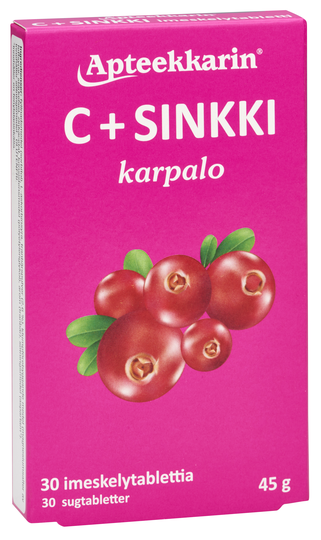 Apteekkarin C+Sinkki karpalo 30 kpl