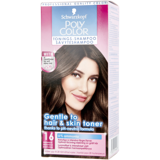 Schwarzkopf Poly Color Toning Shampoo 16 Mellanbrun