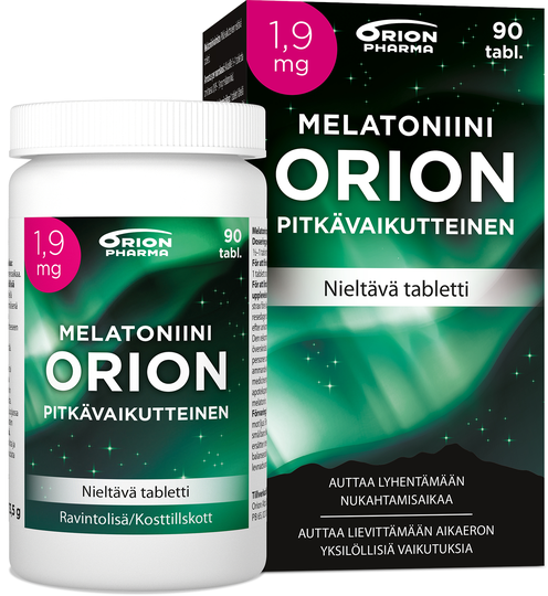Melatoniini Orion 1,9 mg pitkävaik. 90 tabl