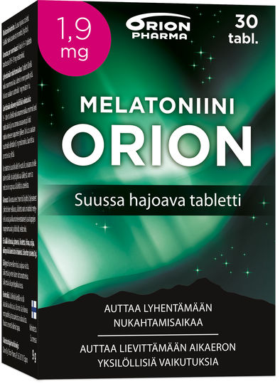 Melatoniini Orion 1,9 mg 30 tabl suussa hajoava