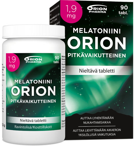 Melatoniini Orion 1,9 mg 90 pitkävaikutteista tablettia *