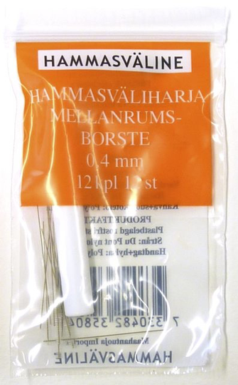 Doft hammasväliharja 0.4 mm oranssi 12 kpl