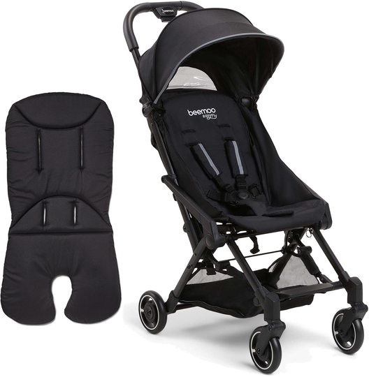 Beemoo Easy Fly 3 Matkarattaat + Memory Foam Istuinpehmuste, Black