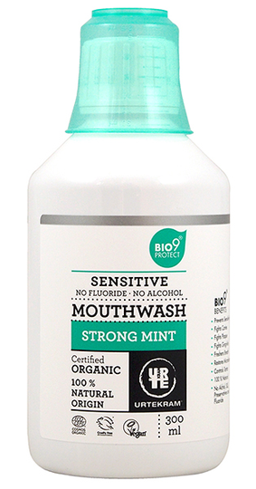 Urtekram Luomu Sensitive suuvesi 300 ml strong mint fi-eko-201