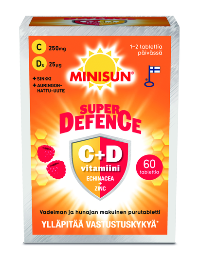 Minisun Super Defence vadelma-hunaja 60 tabl
