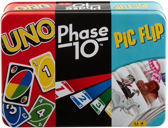 Mattel Pelit 3-in-1 UNO, Phase 10 ja Pic Flip