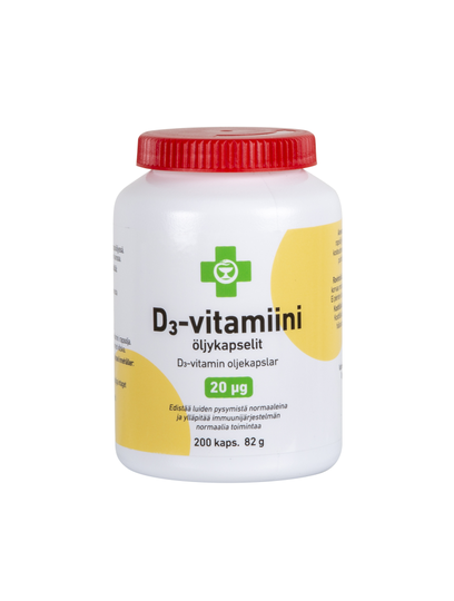 APTEEKKI D3-Vitamiini 20 mcg öljykapselit 200 kaps