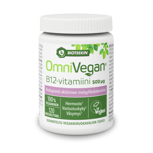 OmniVegan B12-vitamiini 500 µg 120 tablettia