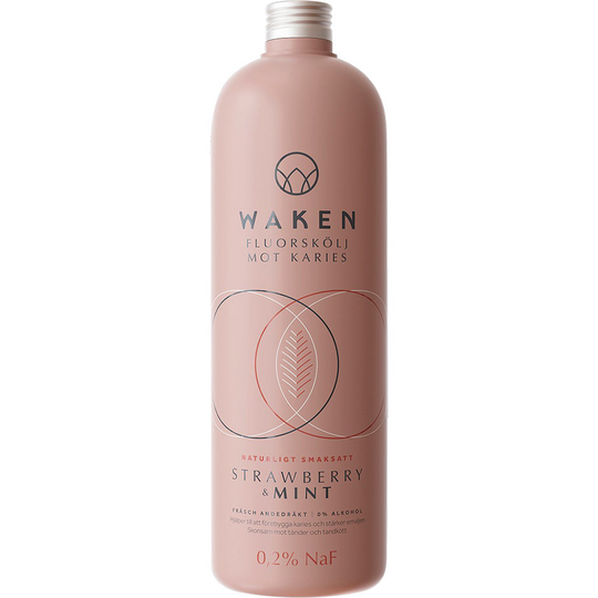 Fluorskölj Strawberry&Mint, 500 ml Waken Suuvedet