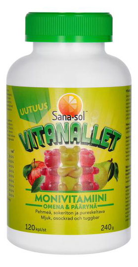 Sana-Sol Vitanallet Omena&Päärynä 120 kpl