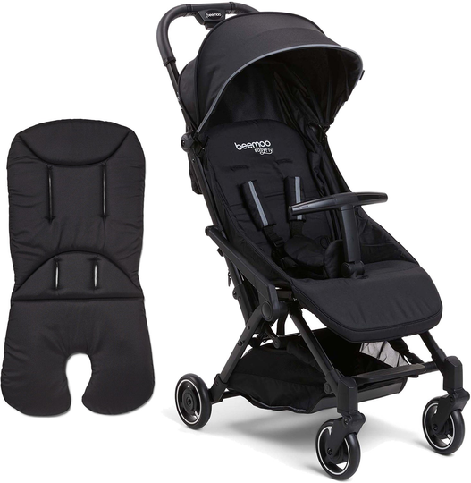 Beemoo Easy Fly Lux 3 Matkarattaat + Memory Foam Istuinpehmuste, Black