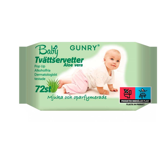 Gunry Baby Wet Wipes Aloe Vera 72 st