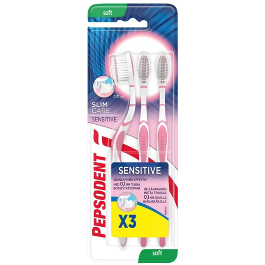 Pepsodent Tandborste Slim Care Sensitive Soft 3 PC