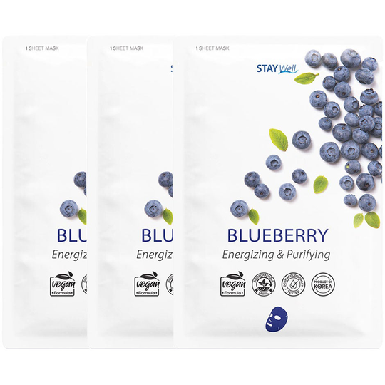 Vegan Sheet Mask Blueberry, Stay Well Ihonhoito